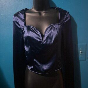 Shein Sweetheart Neck Satin Tee